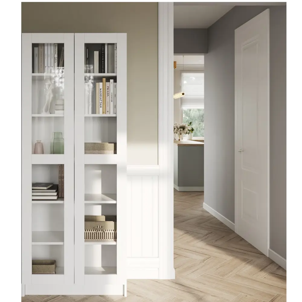 Дверь для шкафа Буккер 2 стекла 39.7x193.8x1.6 см ДСП левая цвет белый Santreyd STLM-2195422 - Вид №9