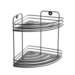 Полка для душа Delphinium Блэки угловая 2 яруса цвет черный матовый