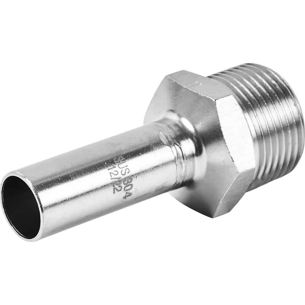 Муфта переходная Rommer 3/4"x15 мм НПр-НР нержавеющая сталь STLM-2040255 - Вид №3