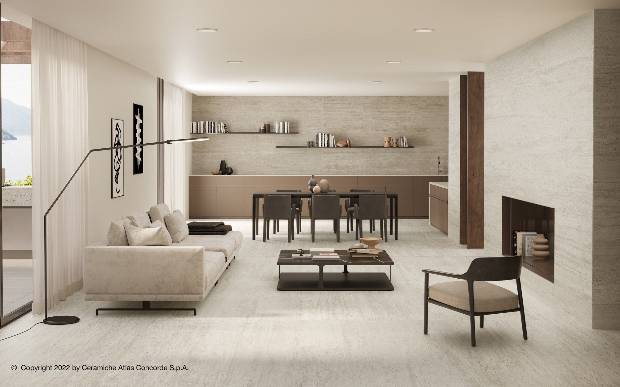 Пол / керамогранит с мраморным эффектом Atlas Concorde Marvel Travertine ARCH-00039068 - Вид №3