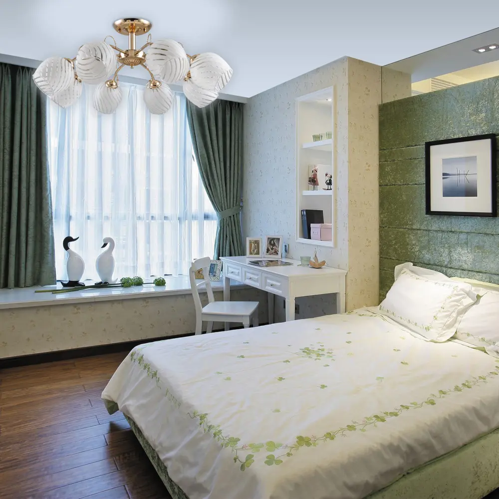 Люстра потолочная «Арабеска» КС30068/8С, 8 ламп, 24 м², цвет белый/золотой КЛЮЧНИК STLM-2035054 - Вид №1