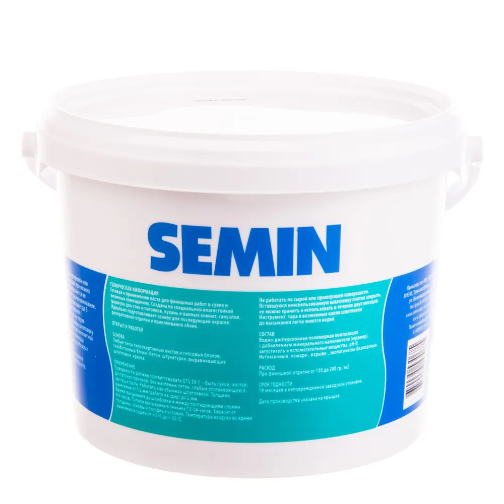 Шпаклёвка влагостойкая Semin 5 кг STLM-2026388 - Вид №1