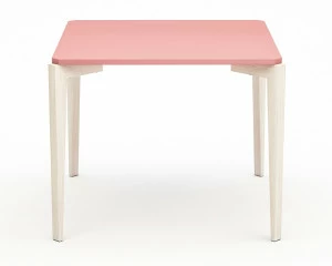 Обеденный стол квадратный розовый с ножками беленый дуб 93 см Quatro Compact TORY SUN QUATRO COMPACT 338635 Бежевый;розовый