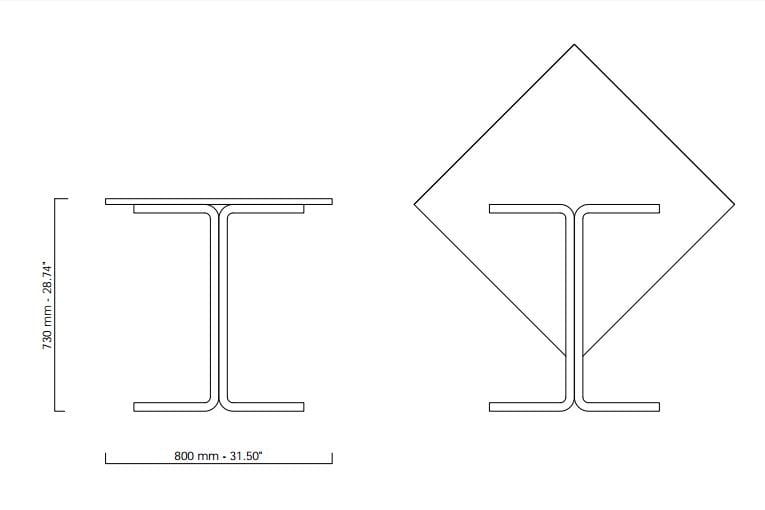 Складной квадратный садовый стол из ламината Coro ZETA ARCH-00052301 - Вид №2