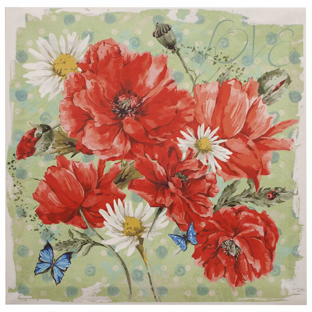 Канвас 30x30 см «Красные цветы» 18392575 STLM-2050080 Santreyd 