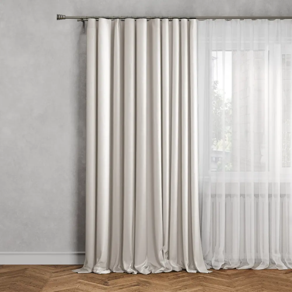 Штора Столица текстиля Monaco с эффектом блэкаут на ленте 200×300 см бежевая 88039132 STLM-1063750