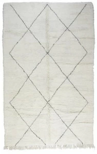 AFOLKI Прямоугольный шерстяной коврик с длинным ворсом и геометрическими мотивами Beni ourain Taa1152be