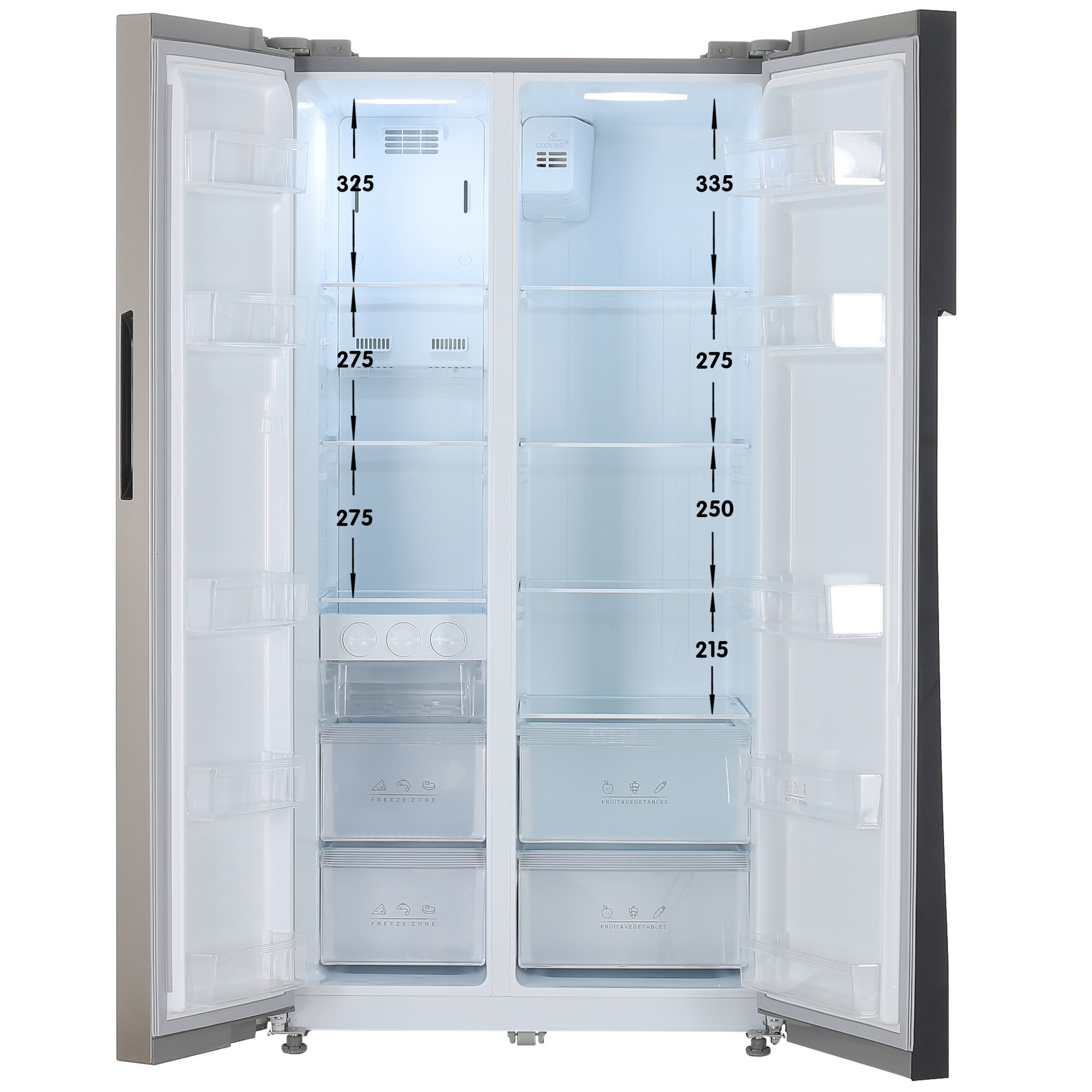 9060034 Холодильник Side by Side   DEXP SBS510M серебристый STDN-0118424 - Вид №1