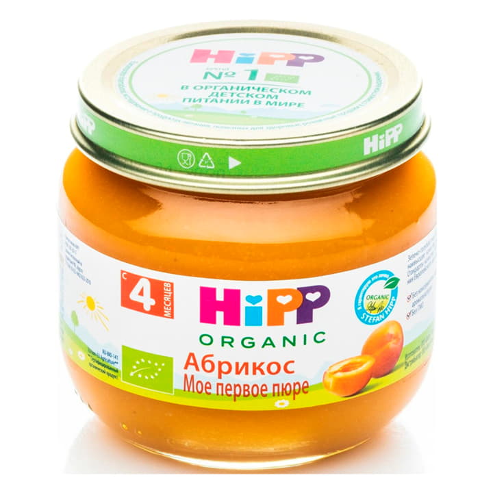 Фруктовое пюре Абрикос с 4 месяцев мое первое пюре HiPP 80 г Santreyd 15605