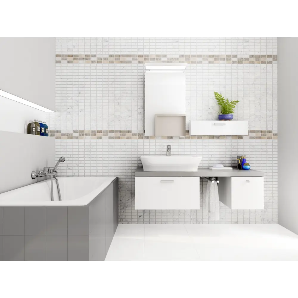 Комплект панелей ПВХ Каррара 8 мм 2700х250 мм 2.7 м² 4 шт 81944696 STLM-2078302 Santreyd  - Вид №4