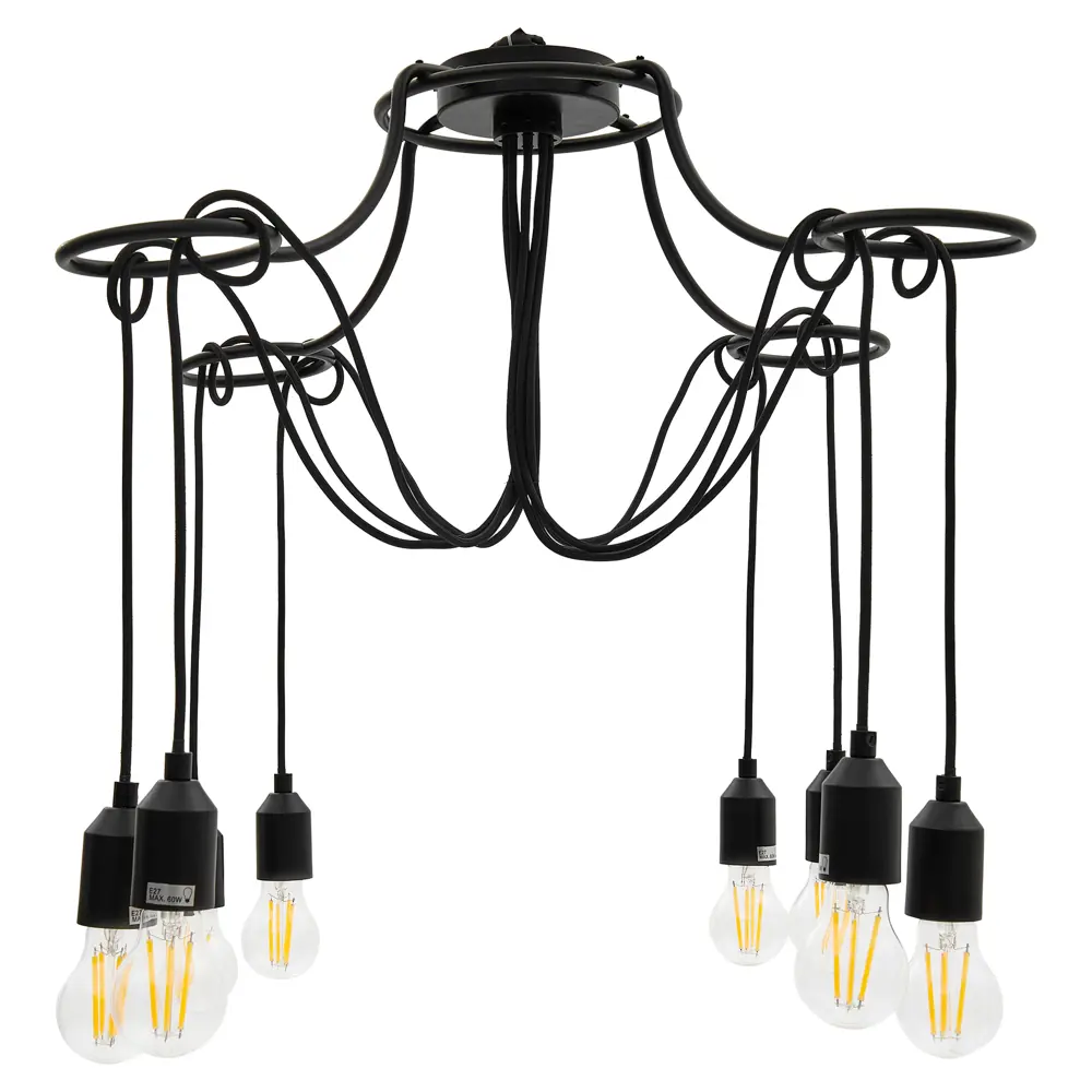 Люстра Kreaforta Huron - 8-рожковый светильник в стиле лофт с регулируемыми подвесами 89386798 STLM-1567329 - Вид №2