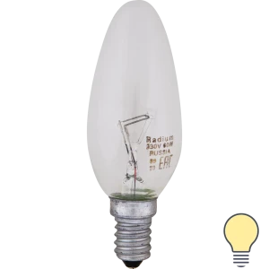 Лампа накаливания Radium «Свеча», E14, 60 Вт, прозрачная колба
