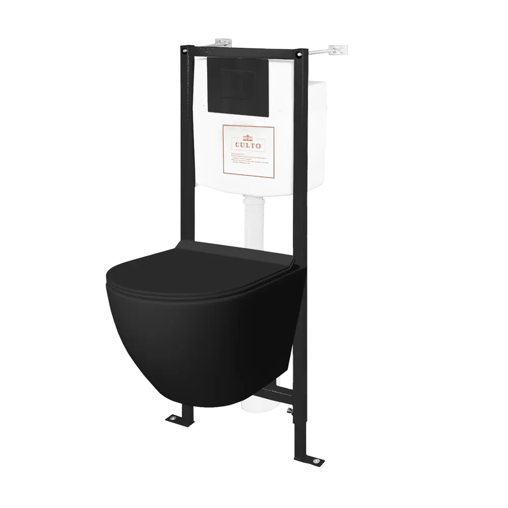 Комплект инсталляция с унитазом Culto Dufi с кнопкой цвет черный матовый STLM-2179120
