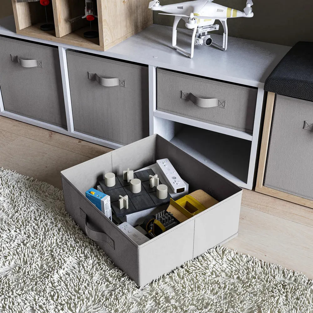 Короб Spaceo KUB Granit 15x31x31 см 14.4 л спанбонд цвет графитовый STLM-2062882 - Вид №3