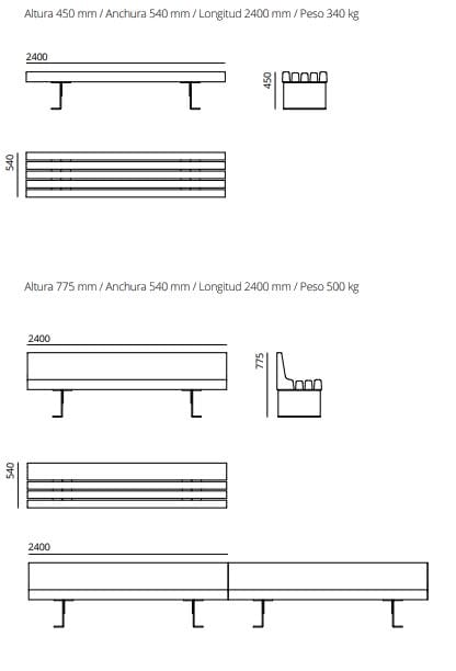 Скамья без спинки ULMA Architectural Solutions LUR ARCH-00044825 - Вид №2