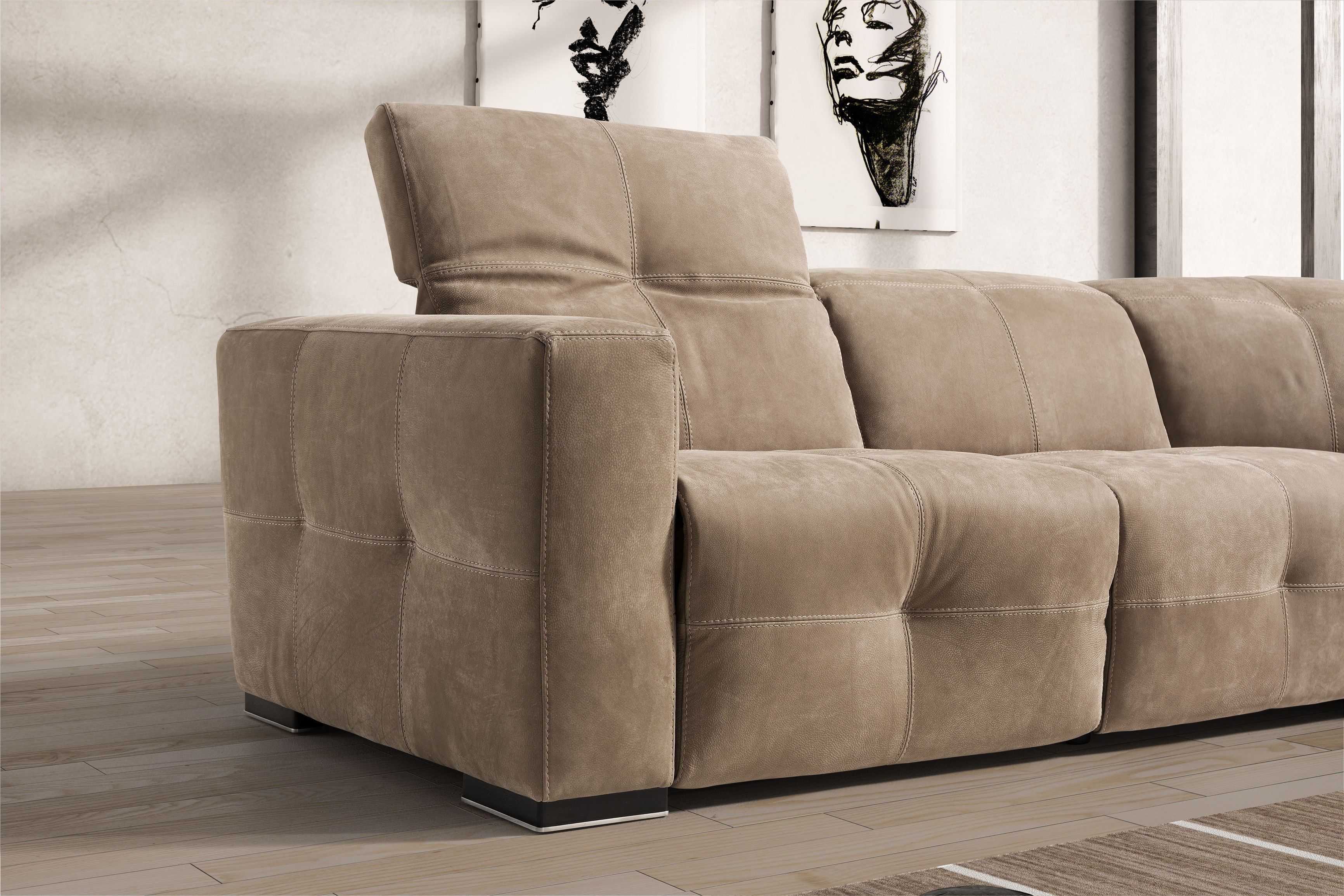 Кожаный угловой диван с электрическим движением Egoitaliano SAUVANNE ARCH-00071109 - Вид №6