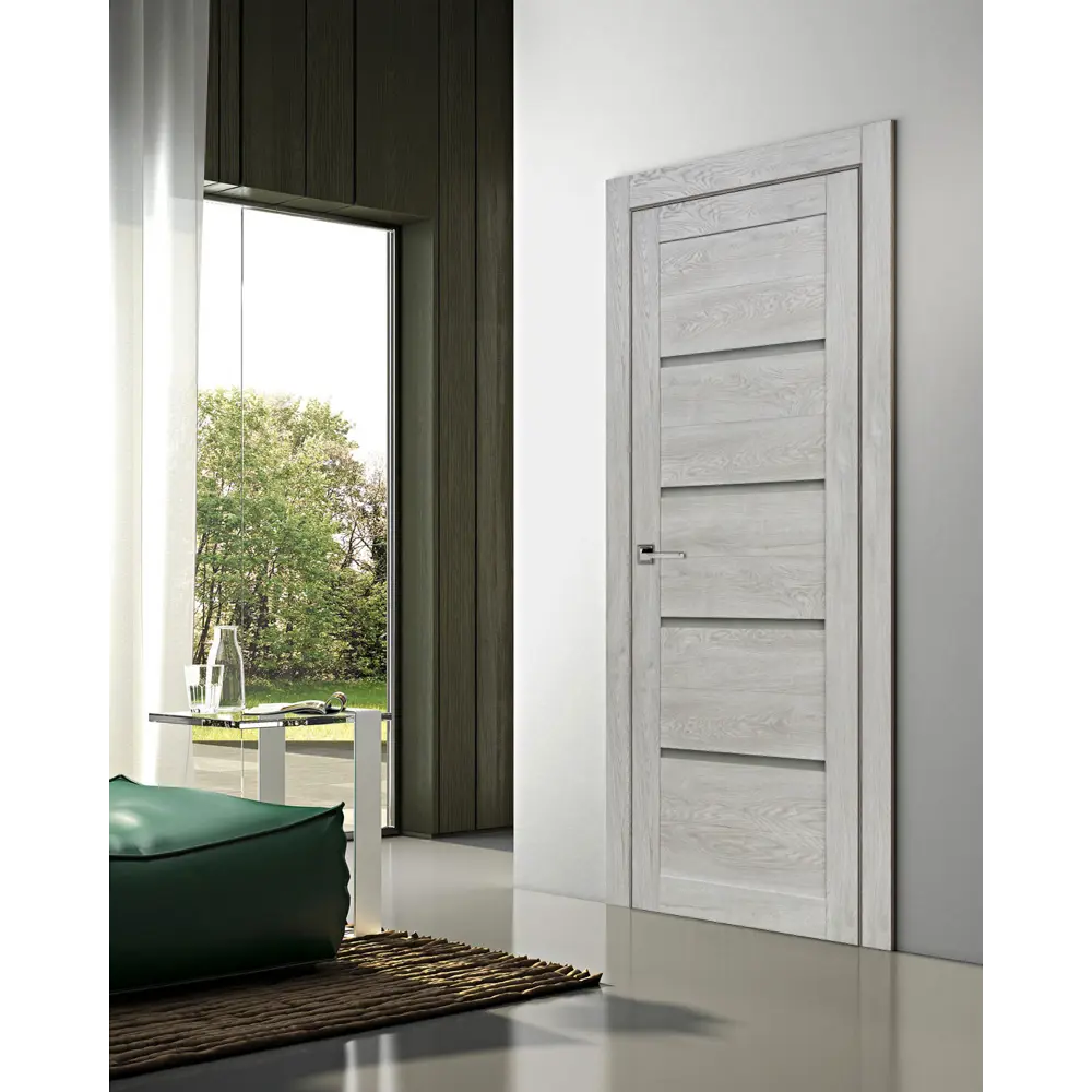 Комплект двери Тренд горизонтальный со стеклом 70x200 см Hardflex серый с добором 200 мм ПРИНЦИП STLM-2205871 - Вид №1