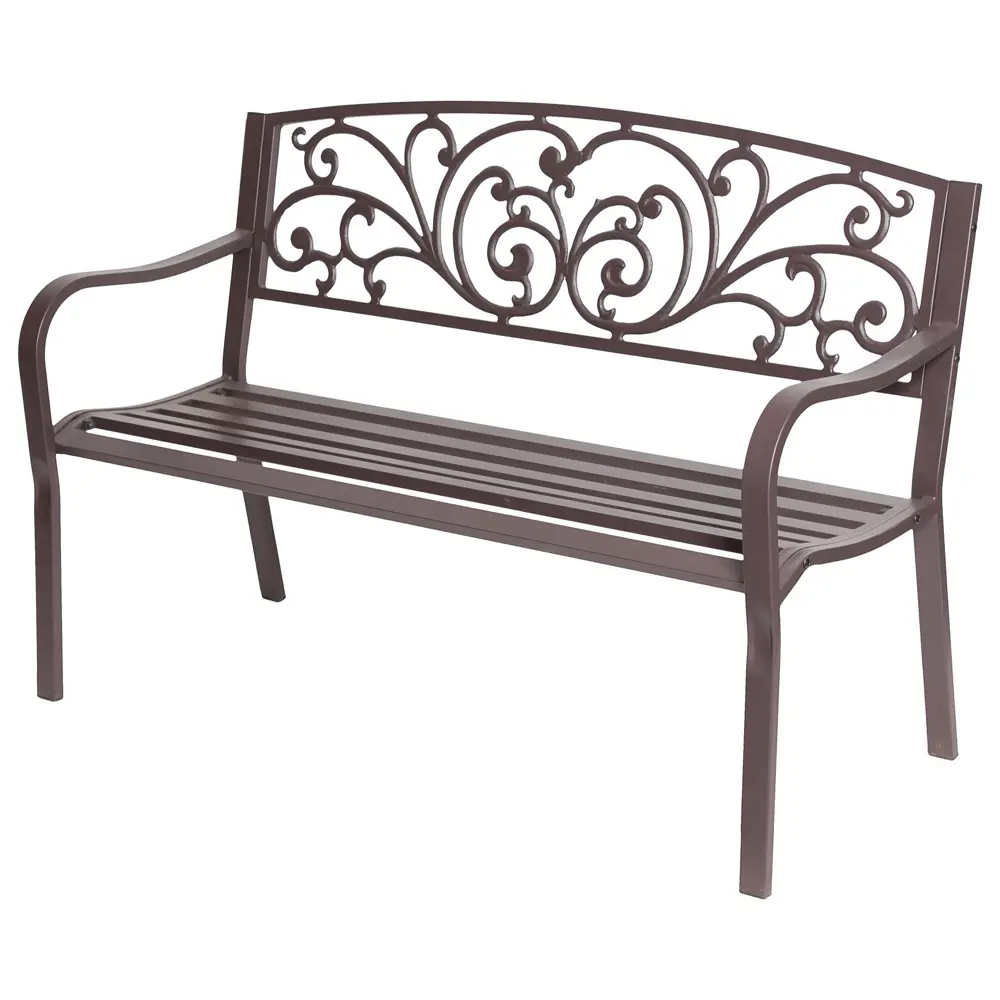 Скамья садовая Naterial 128х56х85 см металл коричневая STLM-2065919 - Вид №7
