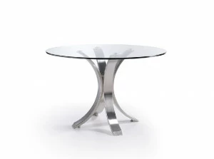 Обеденный стол круглый стеклянный 100см BZ2103 от Angel Cerda ANGEL CERDA  00-3865598 Прозрачный;хром