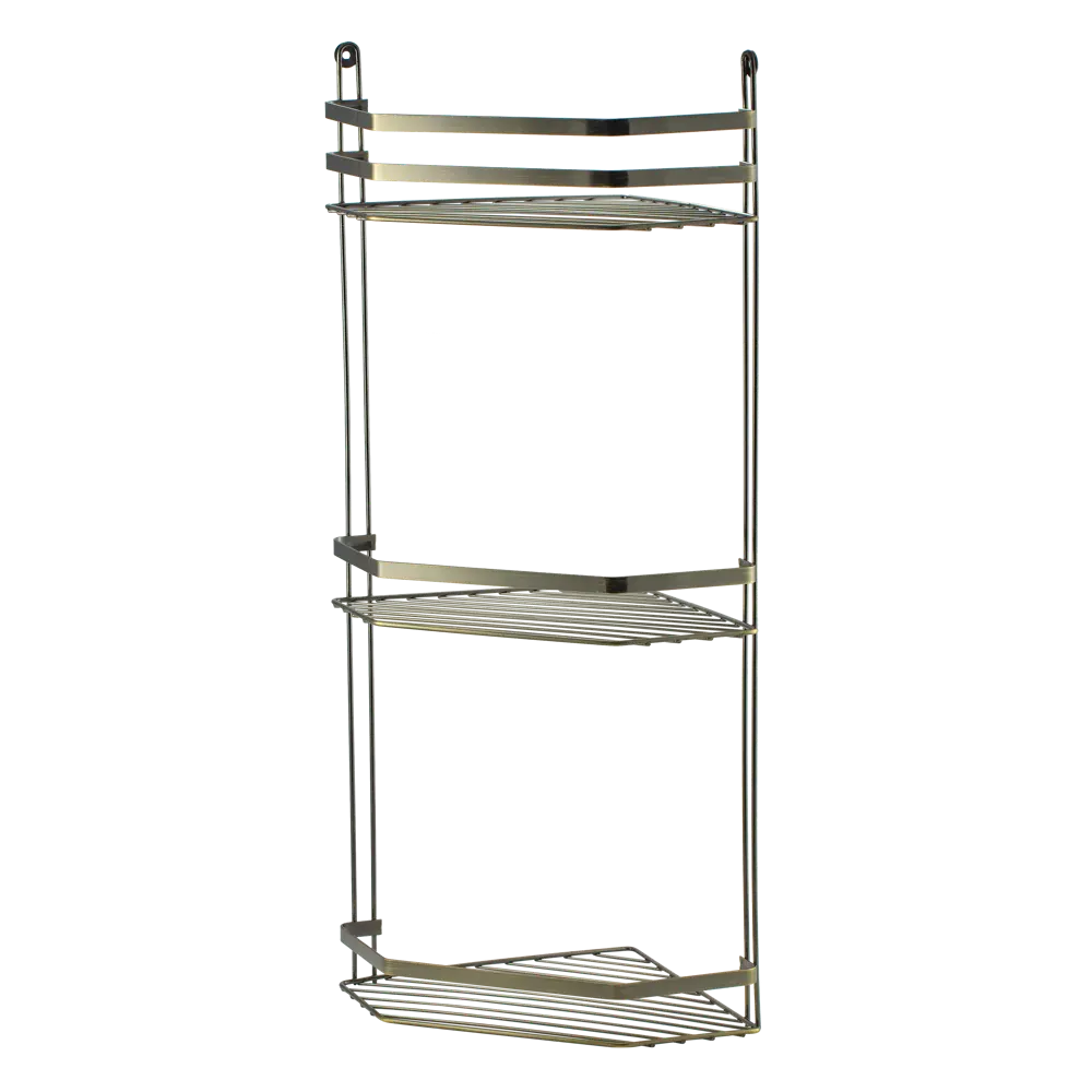 Полка для ванной комнаты Антик трехъярусная угловая цвет бронза BRISSEN BSR-1181-3 STLM-2159821 - Вид №1