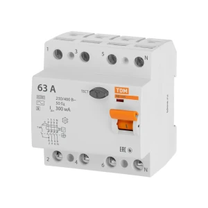 УЗО TDM Electric ВД1-63S 4Р 63 А 300 мА 6 кА AC