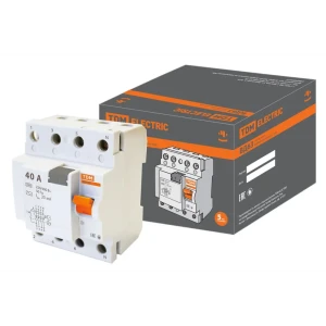 УЗО Tdm electric ВД63 4P 40 А 30 мА AC SQ0220-0009