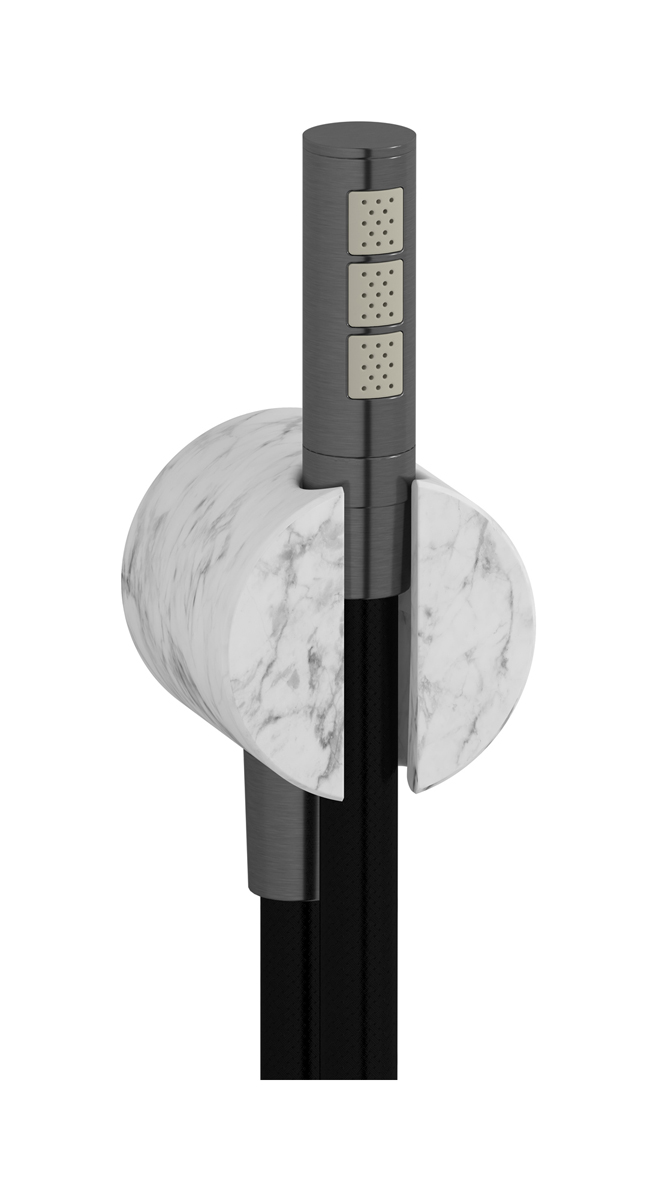 Дуплекс Marmo, белый мрамор WE ARE IB sh023rs Brushed Black Chrome Shower