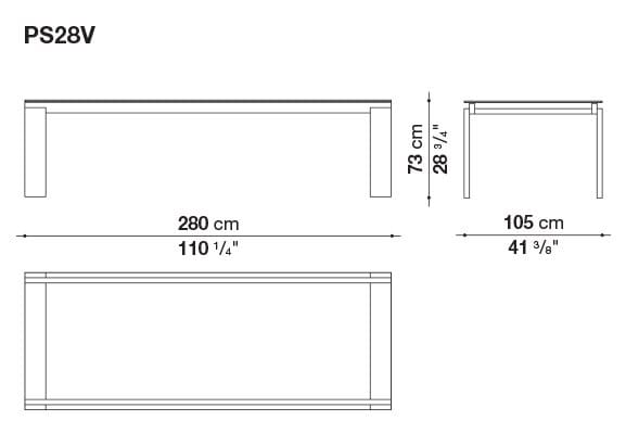 Прямоугольный стол из дерева и стекла B&B Italia PARALLEL STRUCTURE ARCH-00059315 - Вид №5