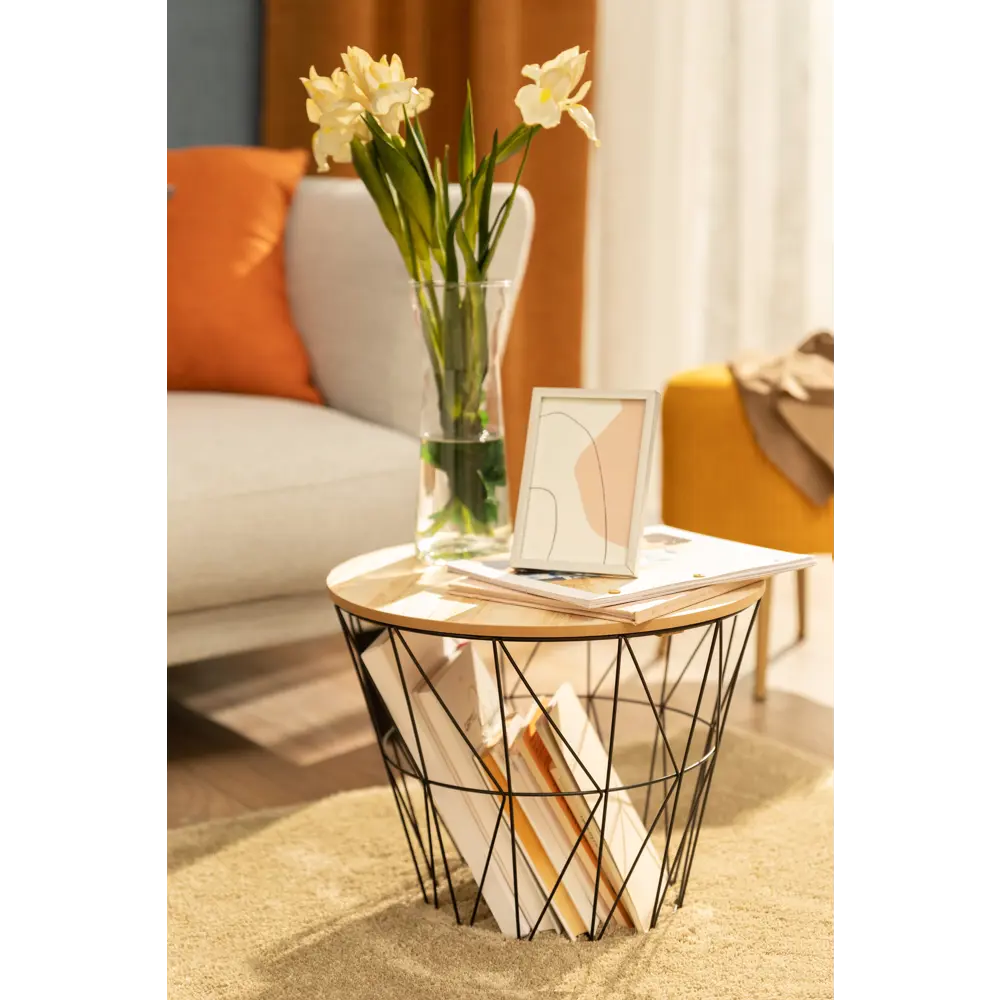 Журнальный столик круглый Atmosphera Kumi 39,5х30,5 черный STLM-2160692 - Вид №4