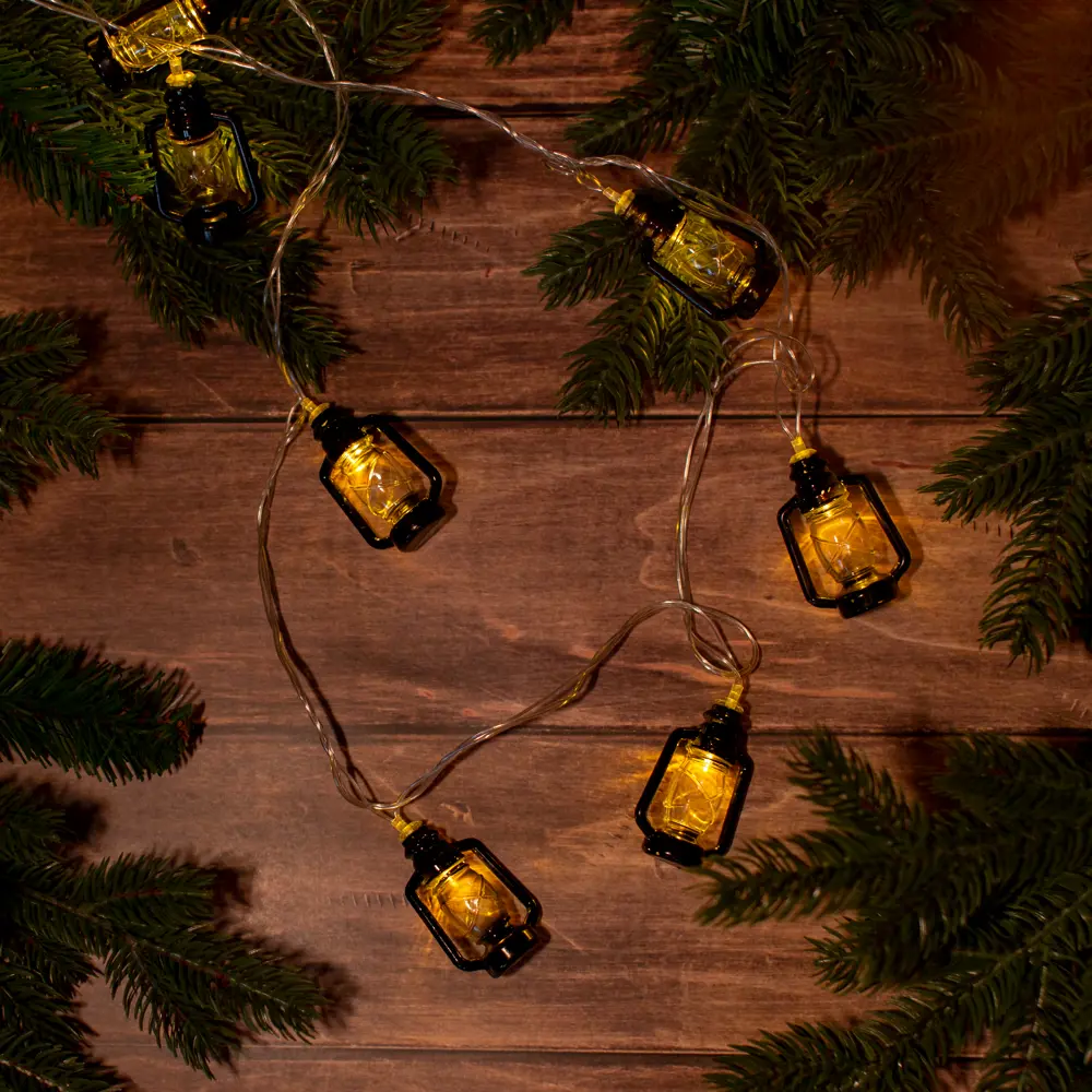 88961515 Электрогирлянда Auralight Фонарики 4 м 20 ламп теплый желтый цвет света 3 режима работы STLM-0966418  - Вид №5
