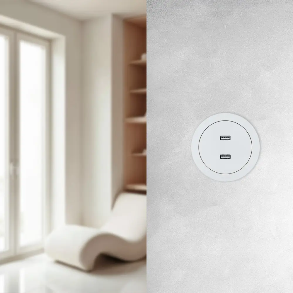 Розетка двойная USB встраиваемая Osen цвет белый LEZARD STLM-2212109 - Вид №6