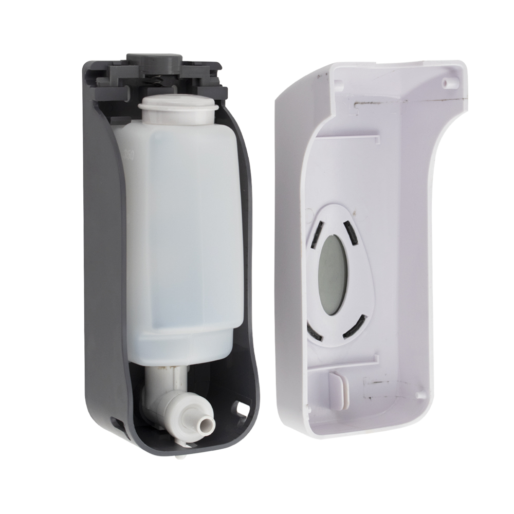 GFmark - Дозатор жидкого МЫЛА, пластиковый, БЕЛЫЙ, большой, с глазком, 350 мл, код: 630  - Вид №5