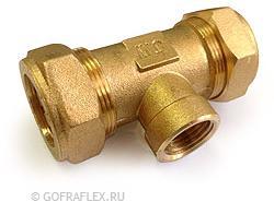 Тройник труба-труба-внутренняя резьба 20*20мм*1/2 дюйма Flexible hose Россия