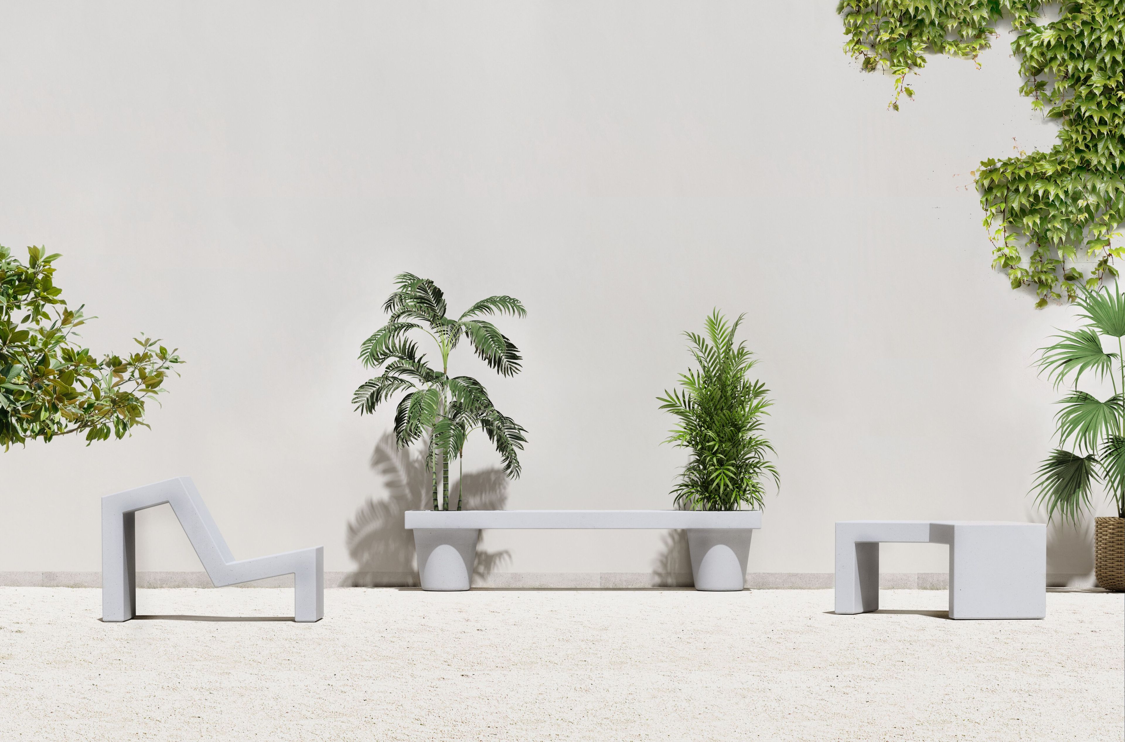 Бетонная скамейка со встроенным плантатором SIT Mold ARCH-00124297 - Вид №3