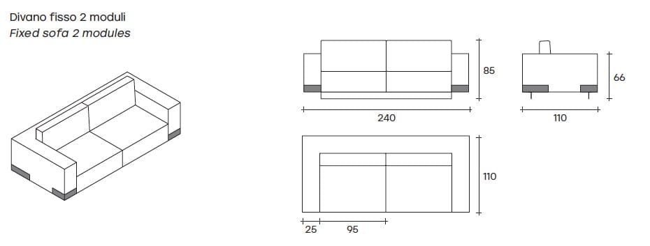 Линейный диван FIAM ITALIA CARRARA ARCH-00140908 - Вид №15