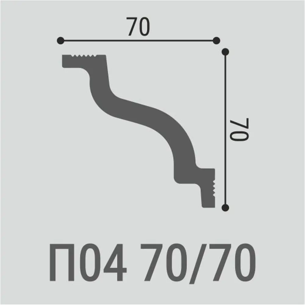 Угол внутренний для плинтуса пенополистирол Де-Багет П 04 70/70 белый 70x70 мм STLM-2066397 - Вид №2