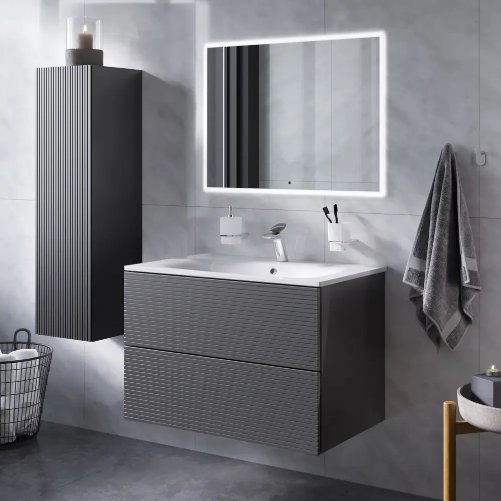 AM.PM Struktura — подвесная тумба под раковину 80 см в цвете графит 86746450 STLM-0071206 - Вид №8