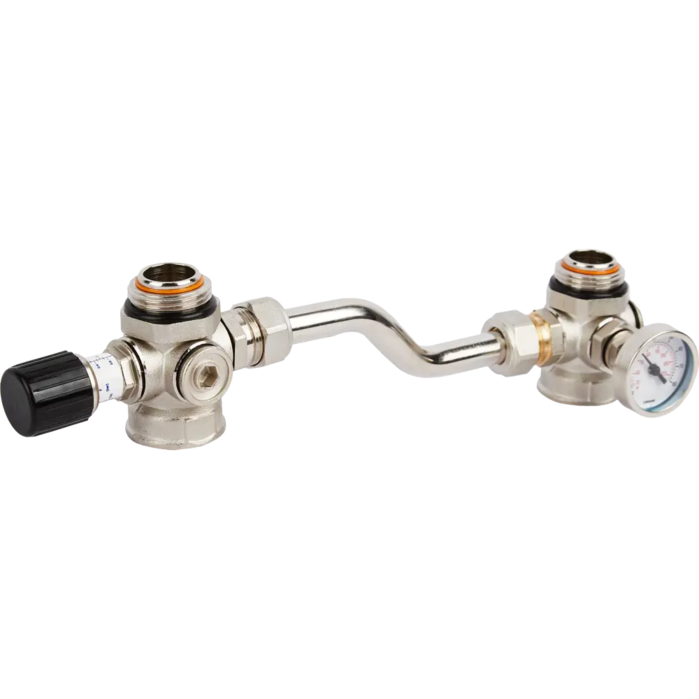 Байпас Valtec проходной с перепускным клапаном, 200 мм, латунь STLM-2191708