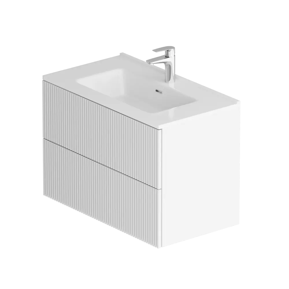 Тумба под раковину AM.PM Struktura подвесная 80 см МДФ/эмаль цвет белый вертикальные линии STLM-2158989 - Вид №1