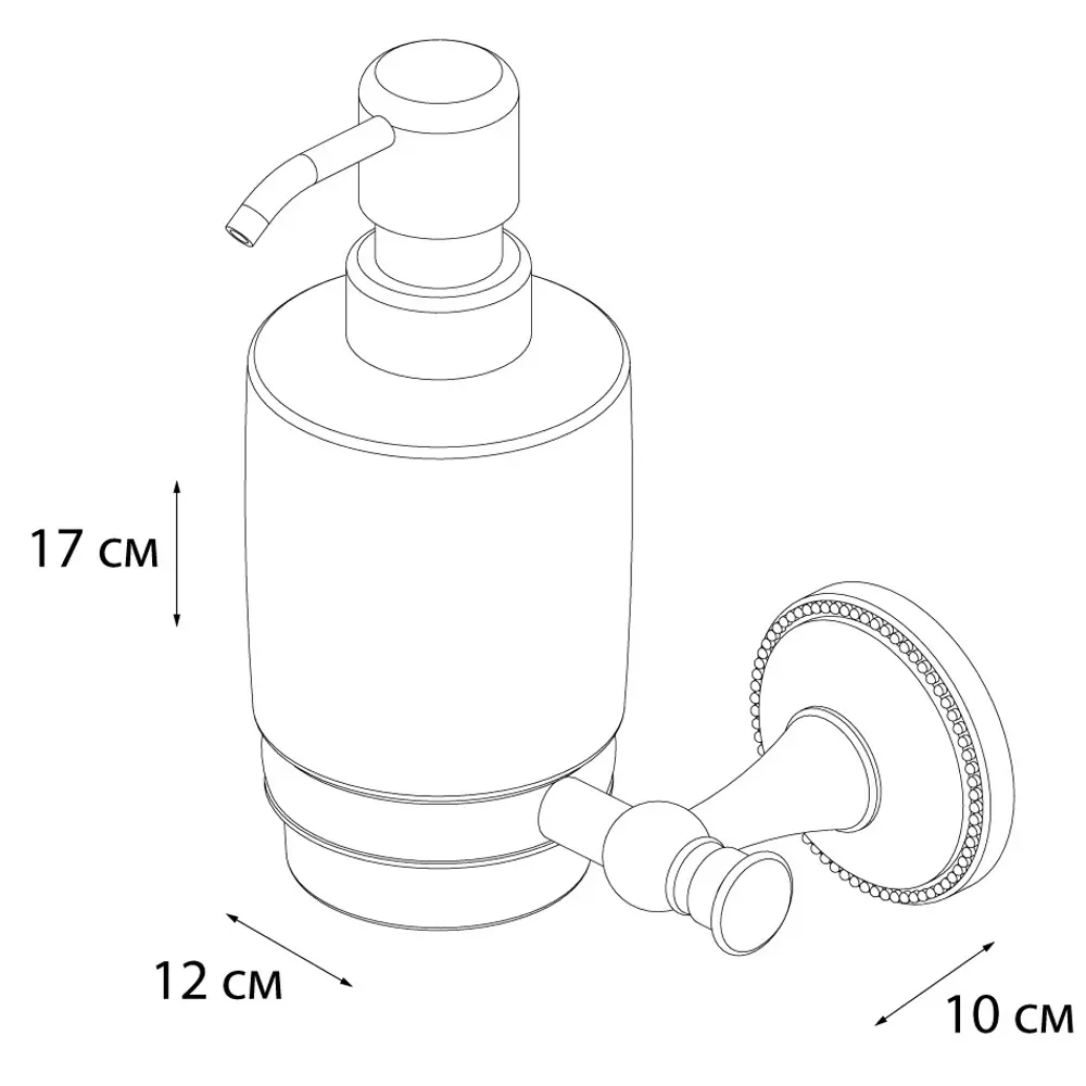 Дозатор подвесной для жидкого мыла Grampus Alfa цвет антик STLM-2048864 - Вид №4