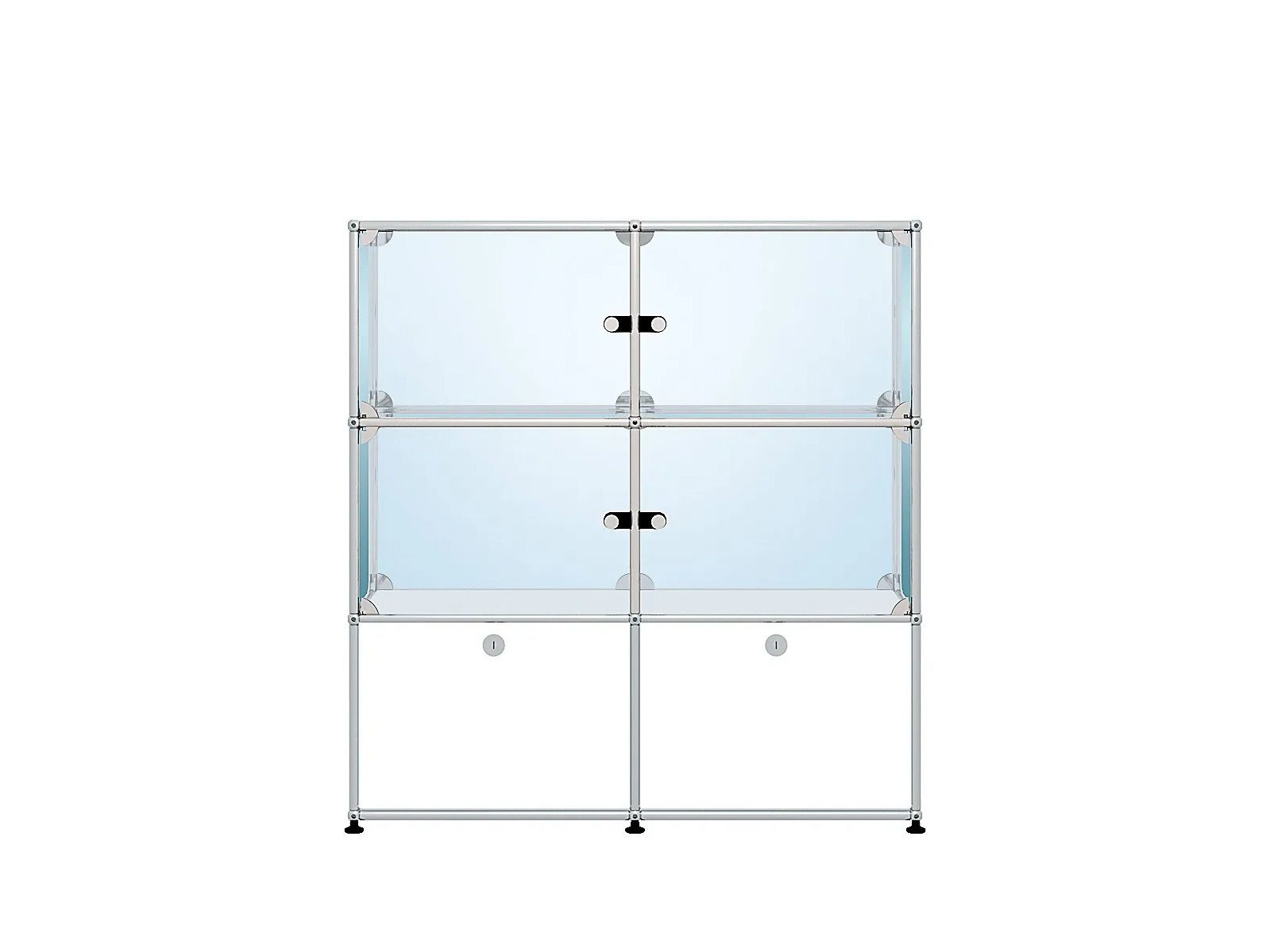 Секционный книжный шкаф из стали и стекла USM USM Haller System ARCH-00032899 - Вид №6