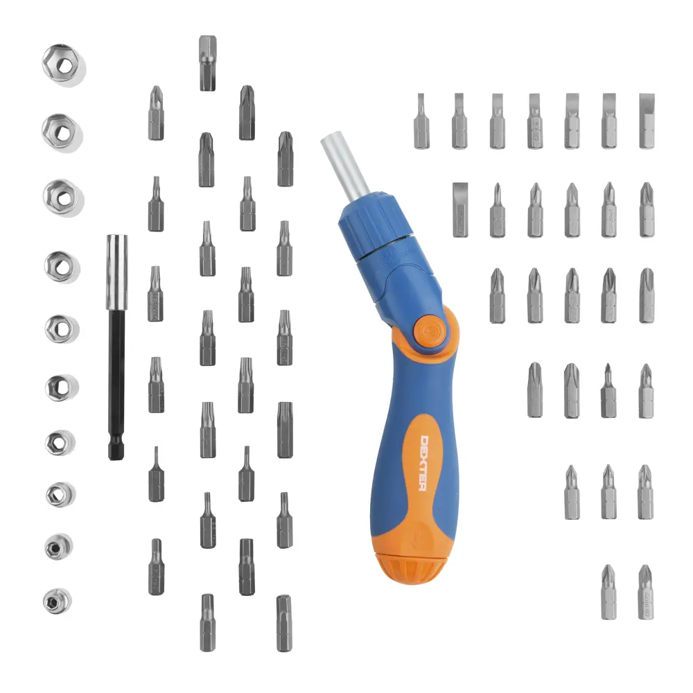 Отвёртка с набором бит и головок Dexter 64 предмета STLM-2084751 - Вид №1