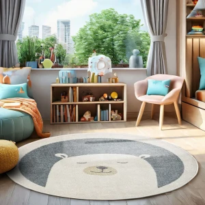 Santreyd Ковер Призма круглый синий с текстурным ворсом 89376441