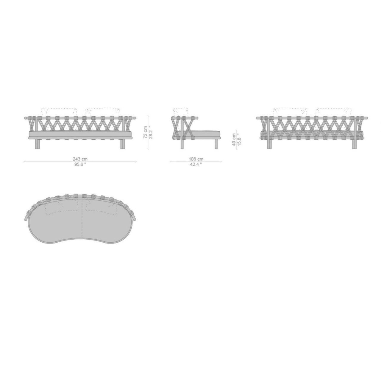 2-местный садовый диван CASSINA Trampoline ARCH-00023150 - Вид №2