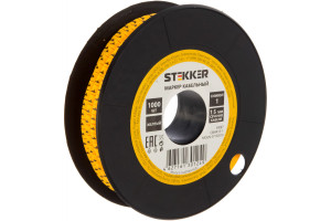 16240111 Кабель-маркер 1 для провода сеч.1,5мм, желтый, CBMR15-1 39087 STEKKER