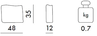 Ткань сплошной цвет прямоугольная подушка Kartell LARGO ARCH-00118402 - Вид №24
