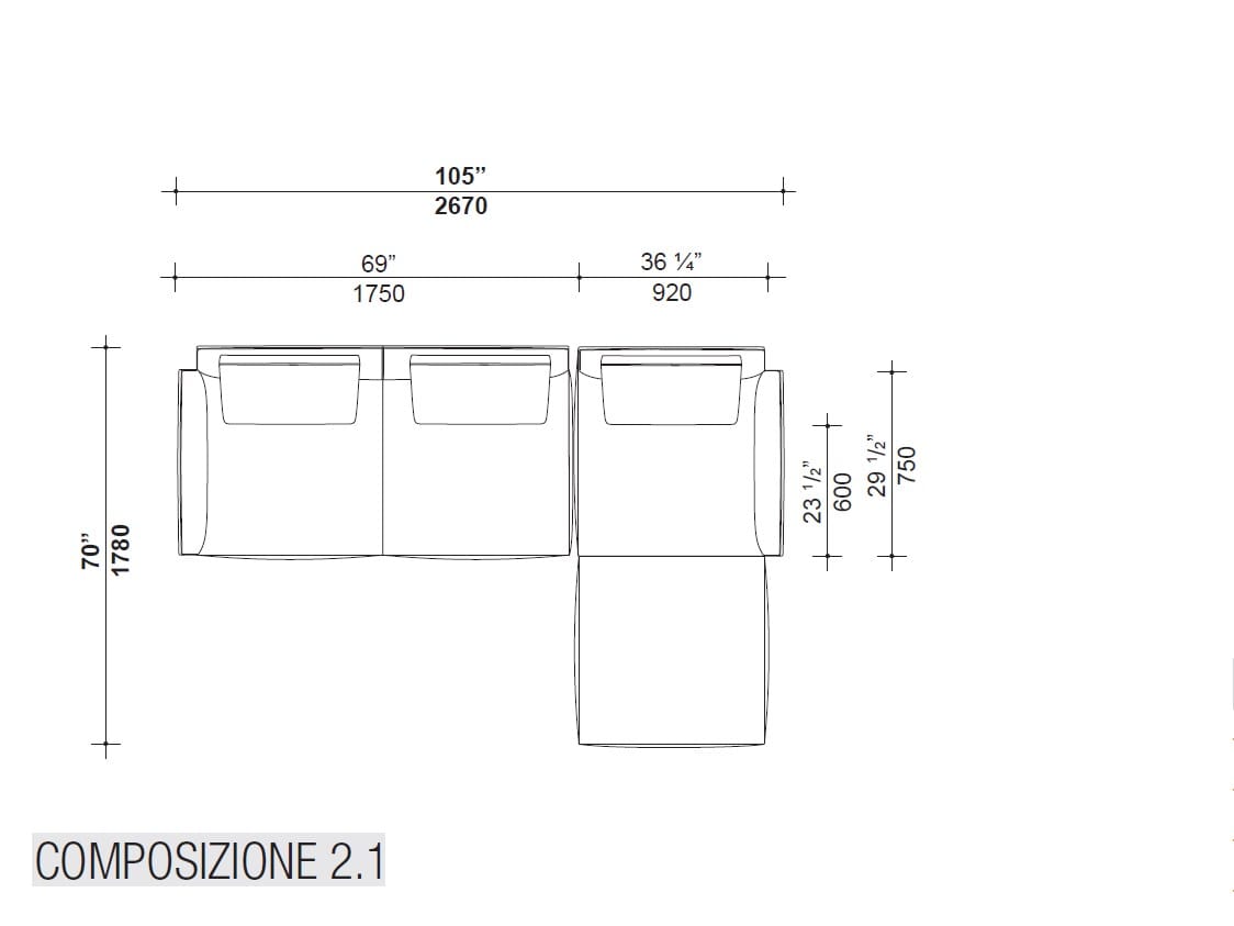 Тканевый диван с полуостровом Lema JERMYN ARCH-00060284 - Вид №4