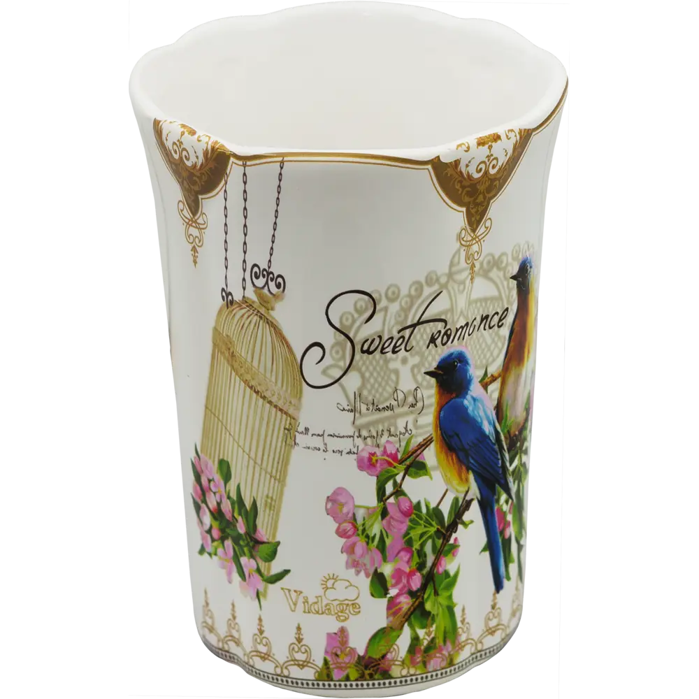 Стакан для зубных щёток настольный Vidage Птички цвет белый STLM-2103544