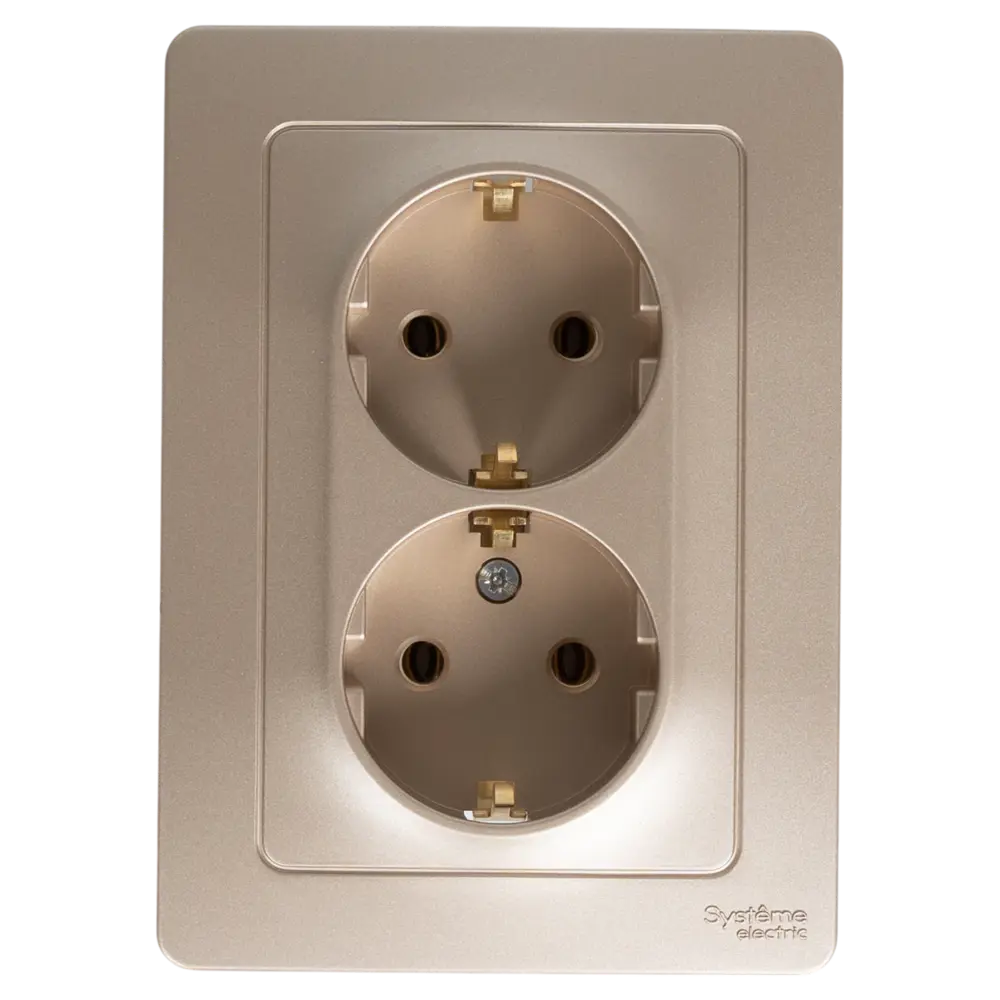 Розетка двойная встраиваемая Systeme Electric Blanca с заземлением 16 А IP20 цвет титановый STLM-2024031