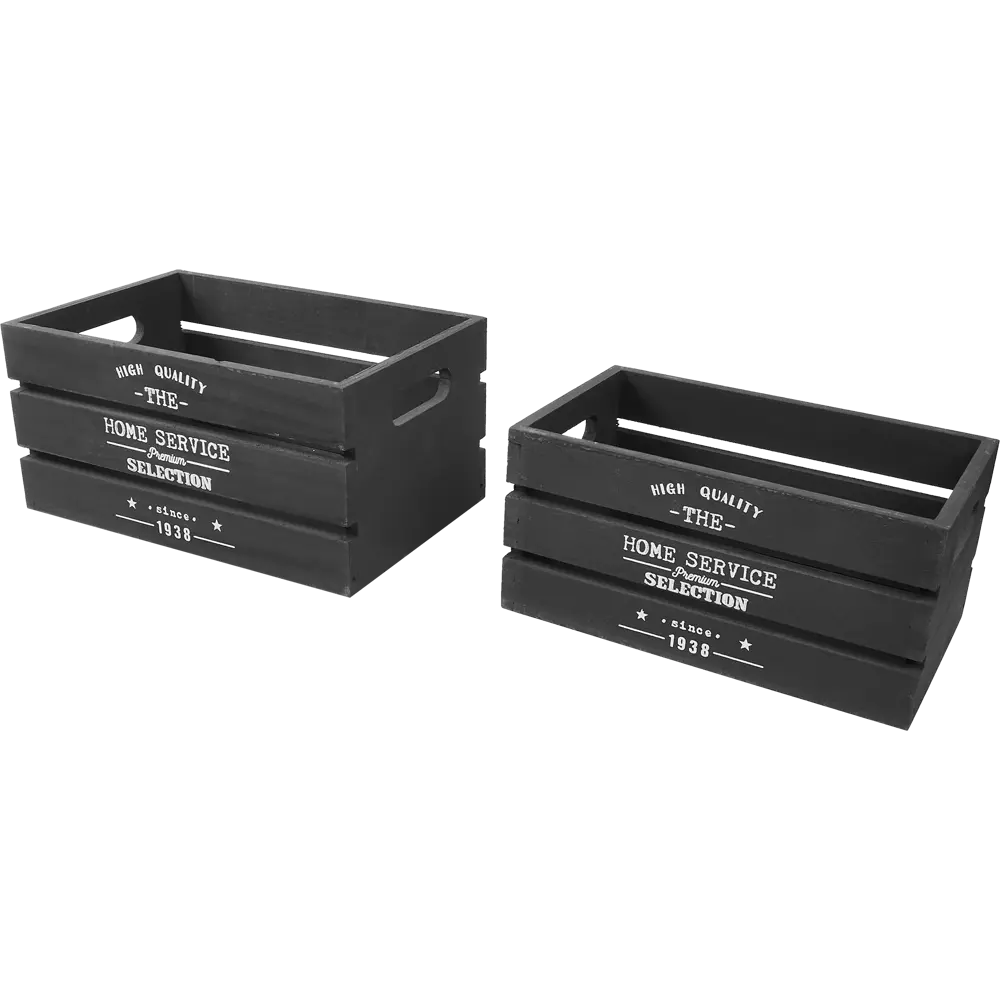 Ящик декоративные 30x22x40 см дерево черный, 6 шт Atmosphera STLM-2188060 - Вид №5
